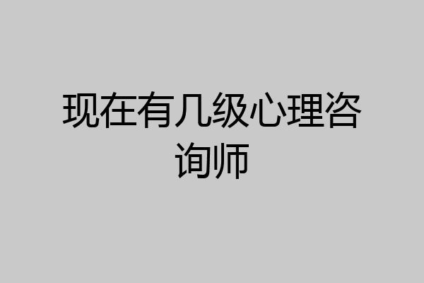 现在有几级心理咨询师