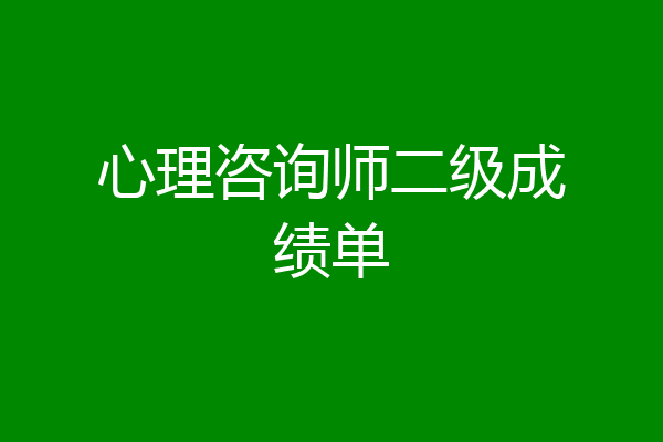 心理咨询师二级成绩单