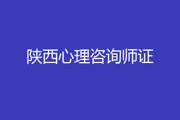 陕西心理咨询师证