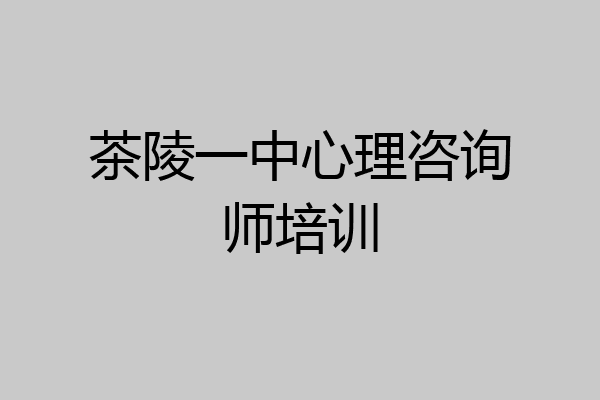 茶陵一中心理咨询师培训