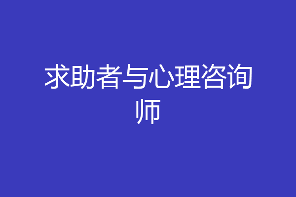 求助者与心理咨询师