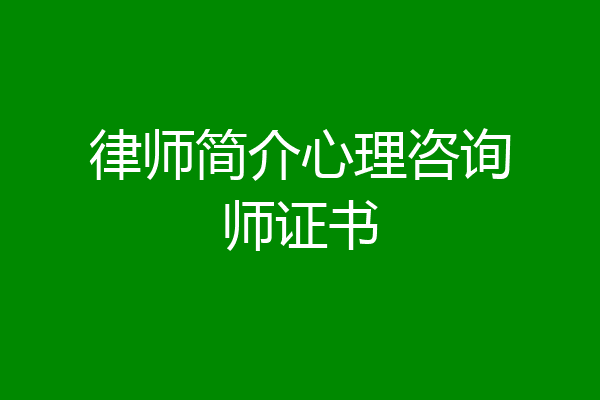 律师简介心理咨询师证书