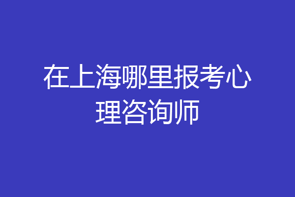 在上海哪里报考心理咨询师