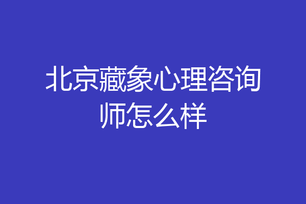 北京藏象心理咨询师怎么样