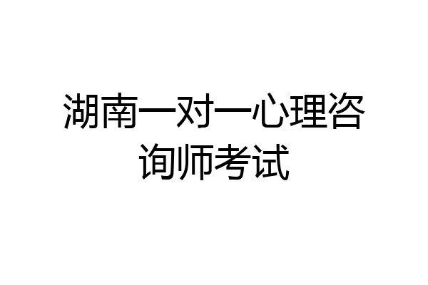湖南一对一心理咨询师考试