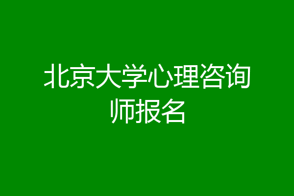 北京大学心理咨询师报名