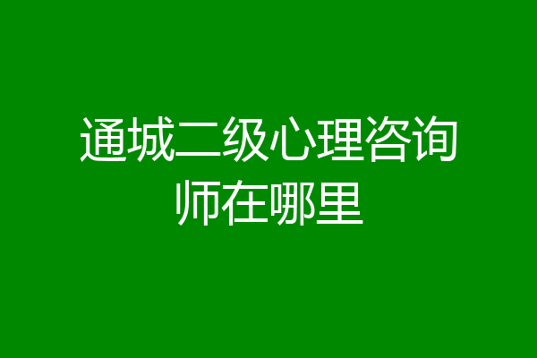 通城二级心理咨询师在哪里