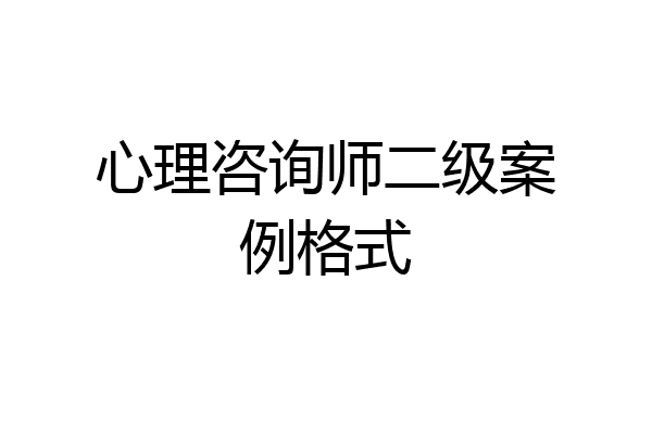 心理咨询师二级案例格式