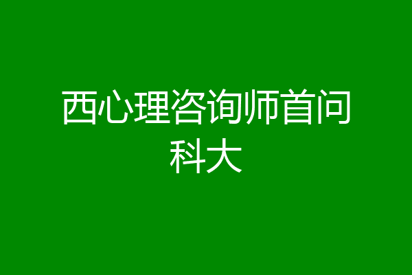 西心理咨询师首问科大