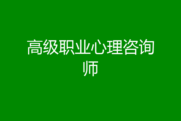 高级职业心理咨询师