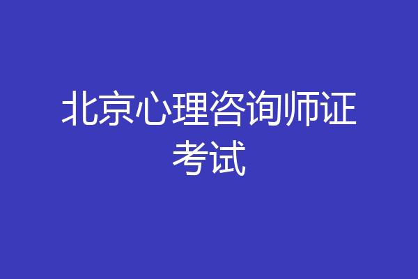 北京心理咨询师证考试
