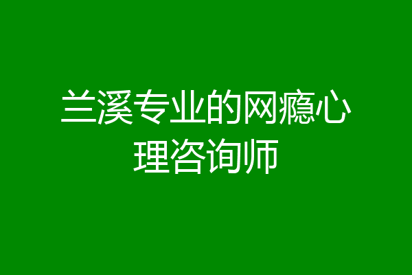 兰溪专业的网瘾心理咨询师