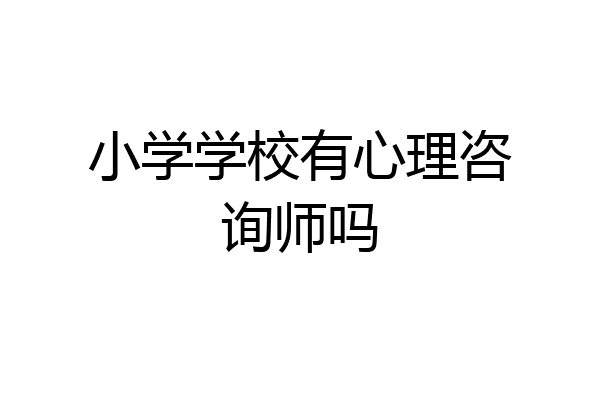 小学学校有心理咨询师吗