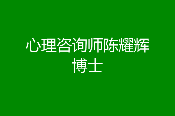 心理咨询师陈耀辉博士