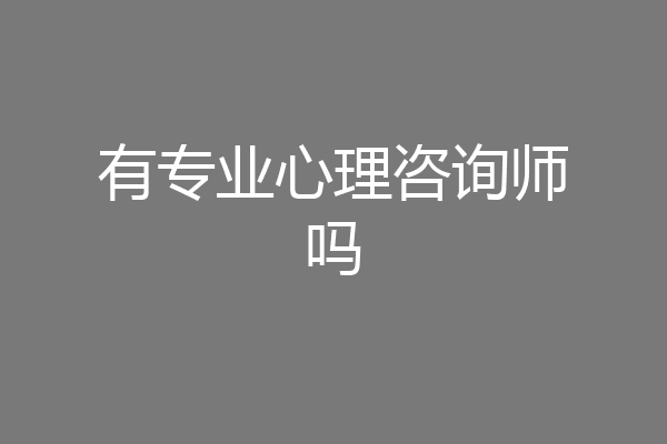 有专业心理咨询师吗