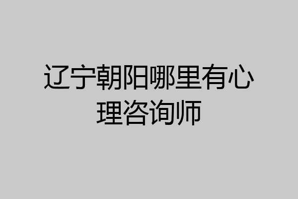 辽宁朝阳哪里有心理咨询师