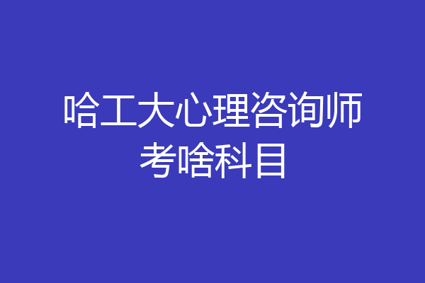 哈工大心理咨询师考啥科目