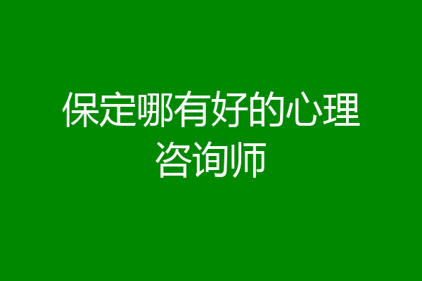 保定哪有好的心理咨询师