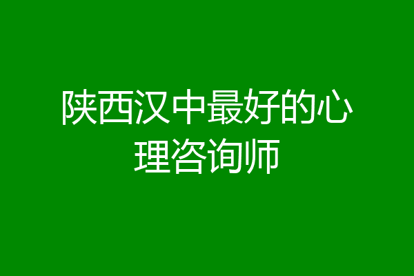 陕西汉中最好的心理咨询师
