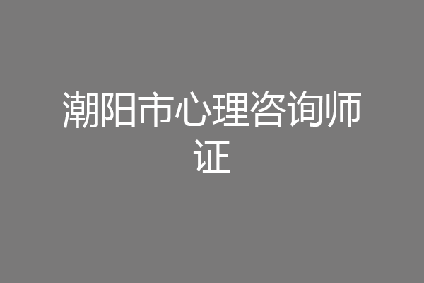 潮阳市心理咨询师证