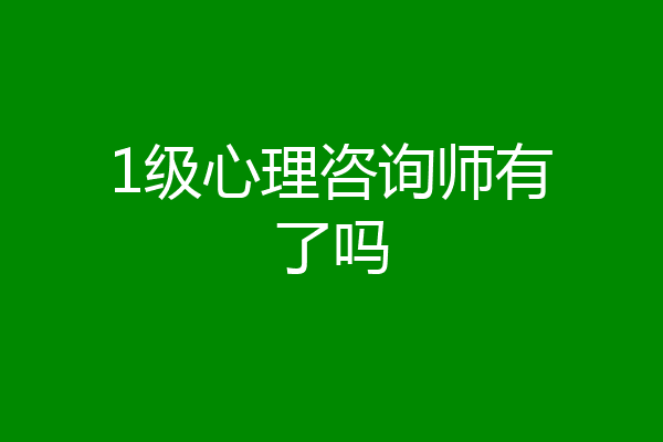 1级心理咨询师有了吗
