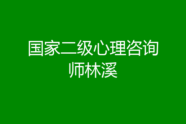 国家二级心理咨询师林溪