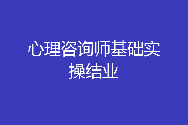心理咨询师基础实操结业