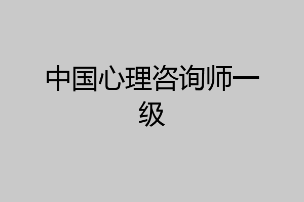 中国心理咨询师一级