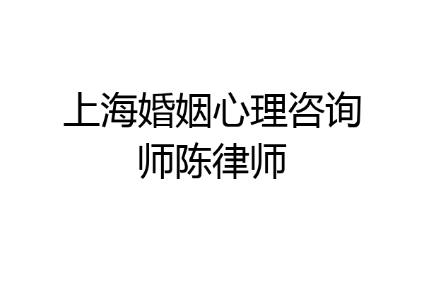 上海婚姻心理咨询师陈律师