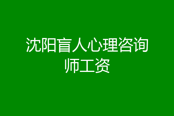 沈阳盲人心理咨询师工资
