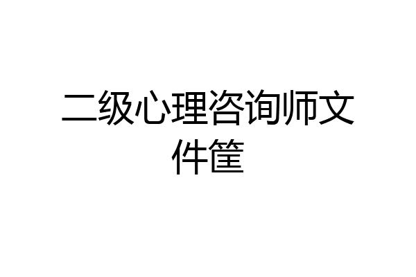 二级心理咨询师文件筐