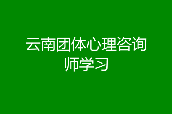 云南团体心理咨询师学习