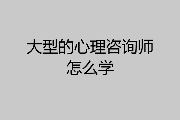 大型的心理咨询师怎么学