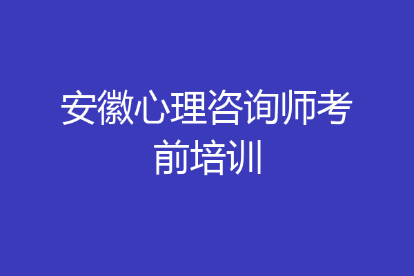 安徽心理咨询师考前培训