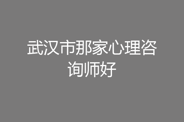 武汉市那家心理咨询师好