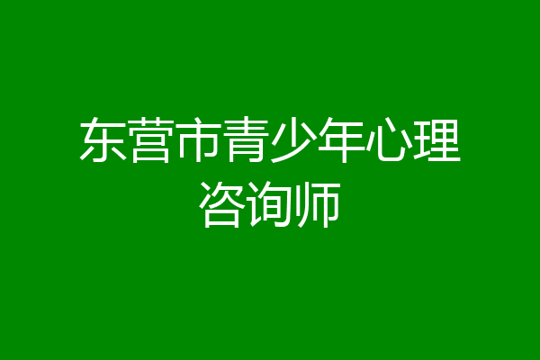 东营市青少年心理咨询师