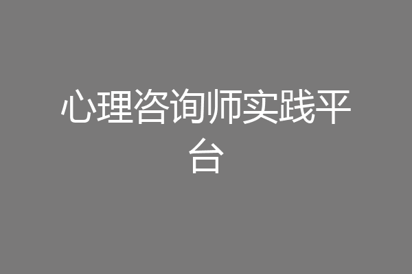 心理咨询师实践平台