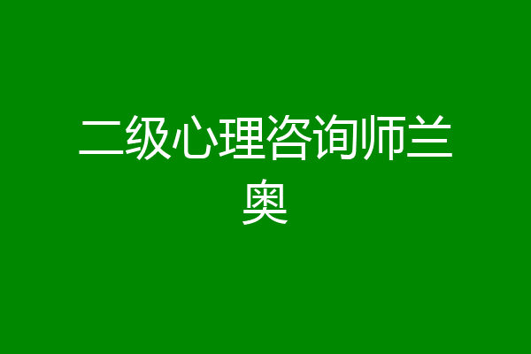 二级心理咨询师兰奥