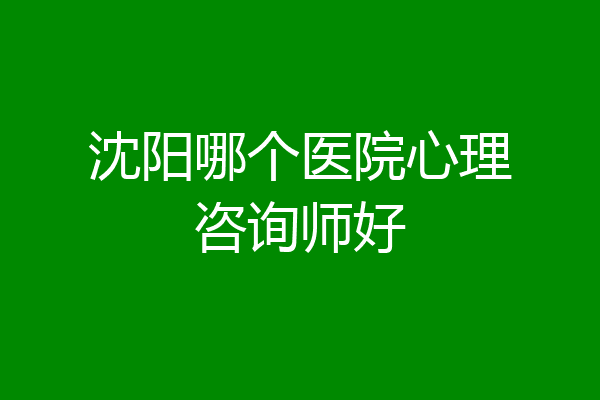 沈阳哪个医院心理咨询师好