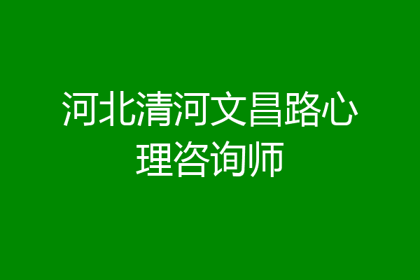 河北清河文昌路心理咨询师