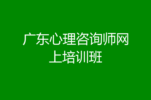 广东心理咨询师网上培训班