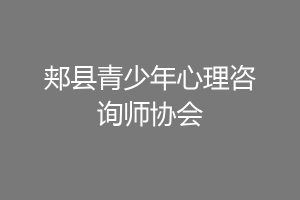郏县青少年心理咨询师协会