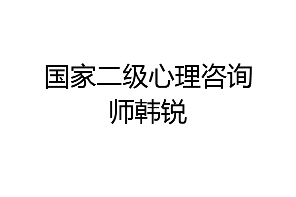 国家二级心理咨询师韩锐