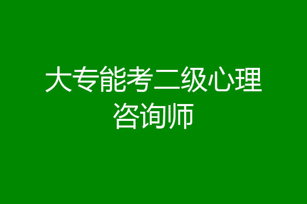 大专能考二级心理咨询师