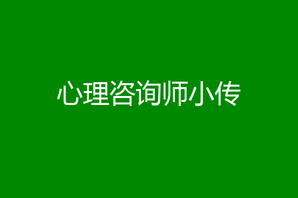 心理咨询师小传
