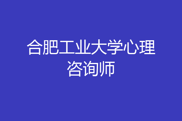 合肥工业大学心理咨询师