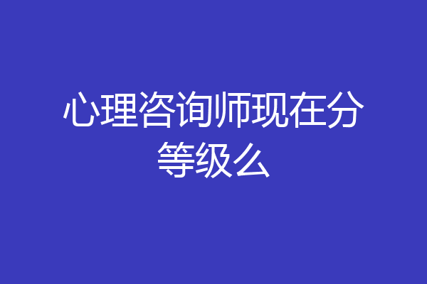 心理咨询师现在分等级么