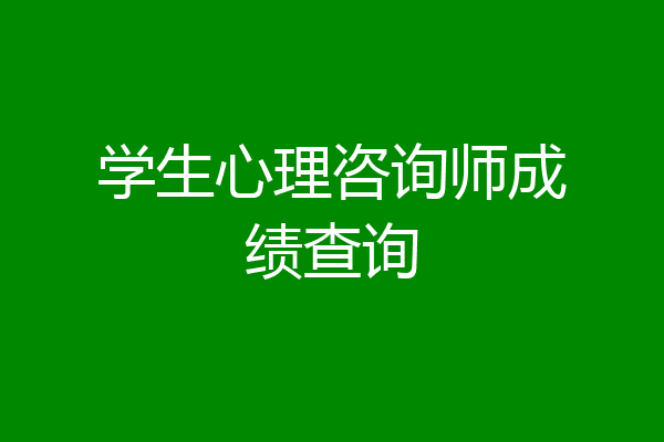 学生心理咨询师成绩查询