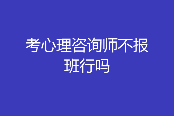 考心理咨询师不报班行吗