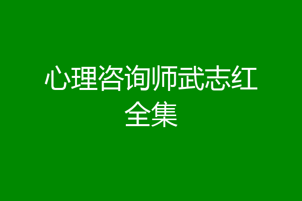 心理咨询师武志红全集